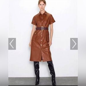 Zara faux leather dress size M